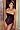 Vollers Black Satin Corset with Red Embroidery