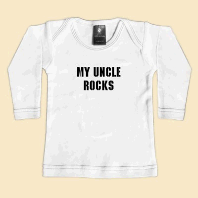 Rebel Ink Baby 301wls1824 My Uncle Rocks- 18-24 Month White Long Sleeve Tee