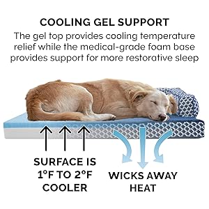 Furhaven Pet Dog Bed Cooling Gel Memory Foam Plush Faux Fur