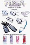 Tusa Scuba Snorkeling Set w/Mask, Fins, Snorkel