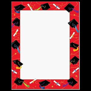 Red Grad Hats - Graduation Letterhead