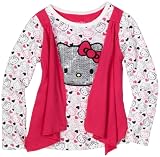 Hello Kitty Girls 2-6x Vest 2-Fer Top with All Over Print