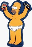 The Simpsons - Homer Simpson Holding Beer & Remote in His Underwear - Sticker / Decal