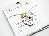 Beautiful Make A Wish Inspirational "Love is Patient & Kind" Scripture Hearts Charm Necklace Silver & Gold Tone