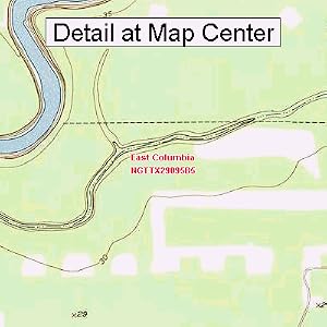 Buy USGS Topographic Quadrangle Map - East Columbia, Texas (Folded Waterproof)