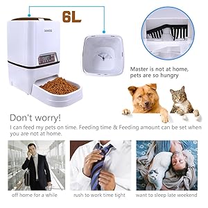 Automatic Dog Feeder Iseebiz Dog Cat Feeder 6 Liter Food