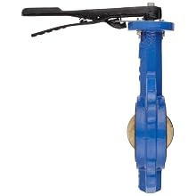 Dixon BBFVW300 Ductile Iron Wafer Style Butterfly Valve with Aluminum Bronze Disc and Buna-N liner, 3" Size, 200 psi Pressure