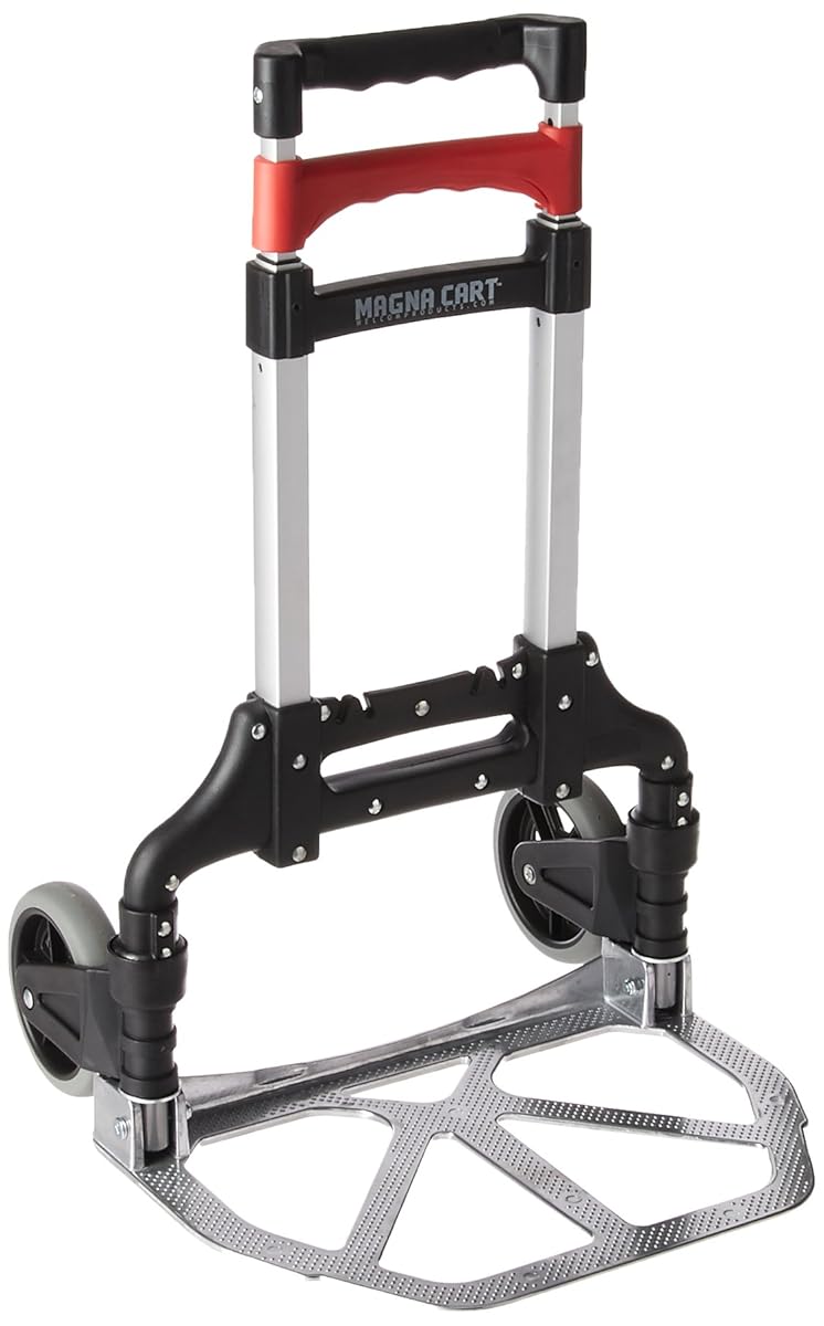Magna Cart Personal 150 lb Capacity Aluminum Folding Hand Truck (Black/Red)