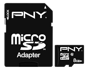 PNY 8 GB microSDHC Flash Memory Card P-SDU8G10-AZ [Amazon Frustration-Free Packaging]