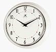 Infinity Instruments Retro Round Metal Wall Clock, White