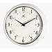 Infinity Instruments Retro Round Metal Wall Clock, White