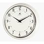 Infinity Instruments Retro Round Metal Wall Clock, White