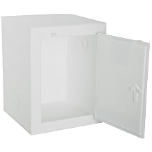 Justrite 24004 Safety Cabinet for Corrosive Liquids, 1 Door, Six 2-1/2 Liter bottles, 22"Height, 17"Width, 17"Depth, Polyethylene, White