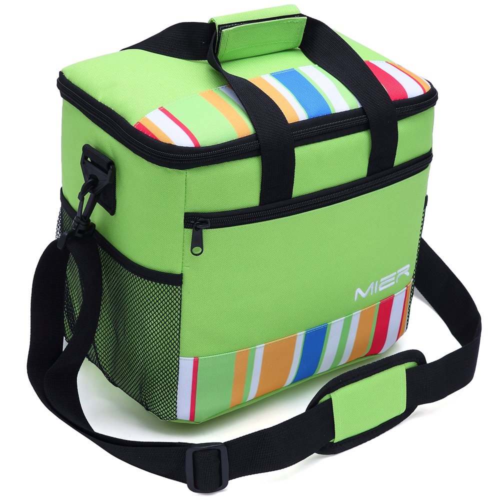 MIER 24can Large Capacity Soft Cooler Tote Insulated Lunch Bag Green