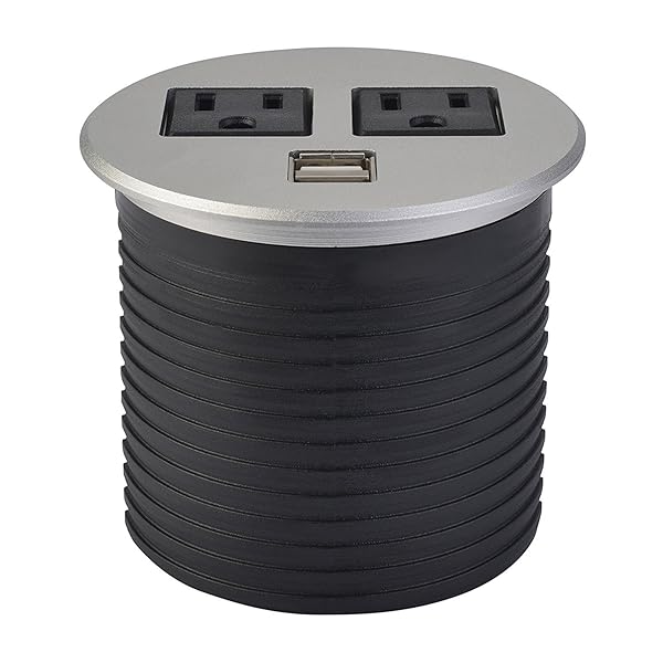 Ul Listed Desktop Recessed Power Grommet Hub 2 Power Outlets
