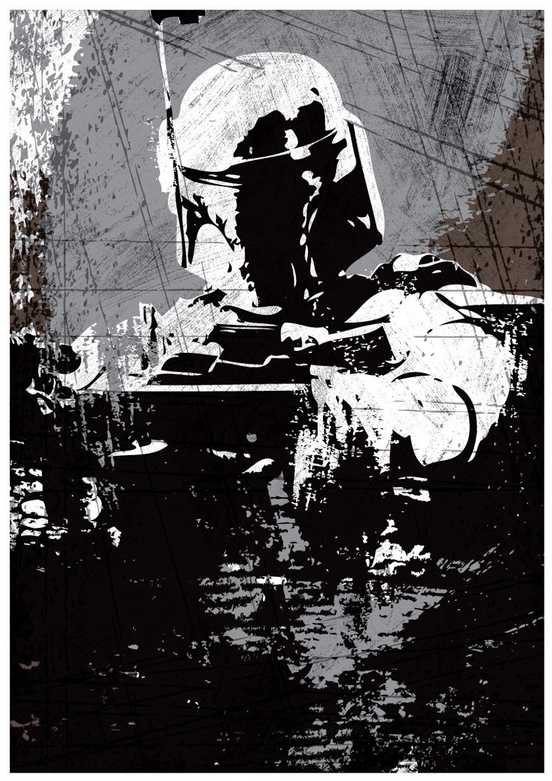 OHMYPOSTER Star Wars All Black Vintage Set Of 3 Posters