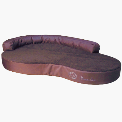 Hundebett 120x80cm, braun mit Ecke links