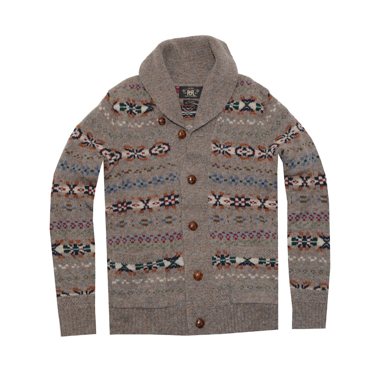 Double RL RRL by Ralph Lauren Men Fashion Shawl Collar Wool Cardigan