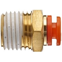 SMC KQ2H Push-to-Connect Tube Fitting, Adapter, Brass Body, Tube OD x NPT Male, With Sealant, Inch