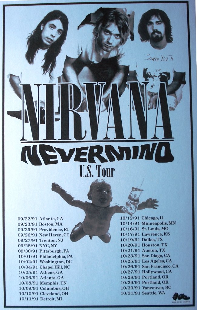 Amazon.com: Nirvana Concert Poster, New York City, Kurt Cobain ...