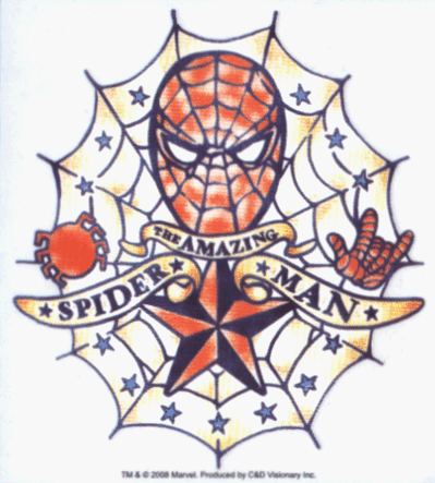  Spider-Man - Retro Tattoo Style Amazing Spiderman Logo - Sticker / Decal with Clear Background