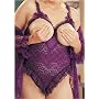 Stretch Lace and 15 Denier Open Bust Teddy in Plus Sizes 1x/2x 3x/4x 5x/6x Black Plum Red