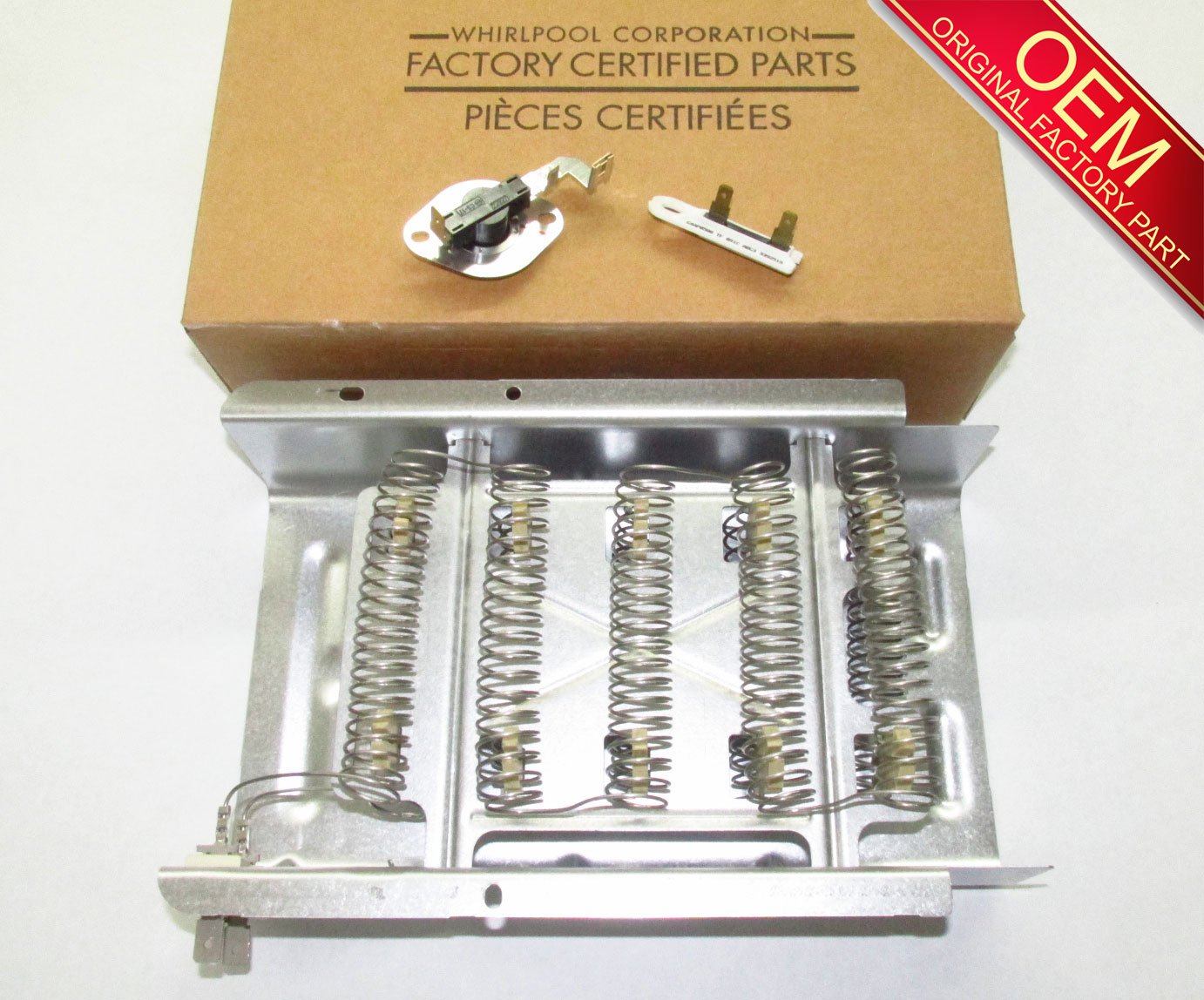 EA334313 ORIGINAL WHIRLPOOL HEATING ELEMENT WITH 3977767 AND 3392519 THERMAL FUSE - ALL OEM ORIGINAL PARTS
EA334313 ORIGINAL WHIRLPOOL HEATING ELEMENT WITH 3977767 AND 3392519 THERMAL FUSE - ALL OEM ORIGINAL PARTS