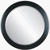Circle Frame with Beveled Mirror, Matte Black, 26X26