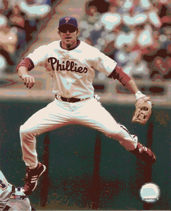 Buy Chase Utley 8x10 - In Air Fielding by Sports Memorabilia LLC