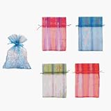 Gift Bags 7.5 X 11 Chiffon Gift Bags W/ Stripes (pack Of 72) Pack of 72 pcs