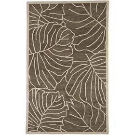 Studio Collection Brown Leaves 100% Wool 8' x 11' Area Rug by Surya