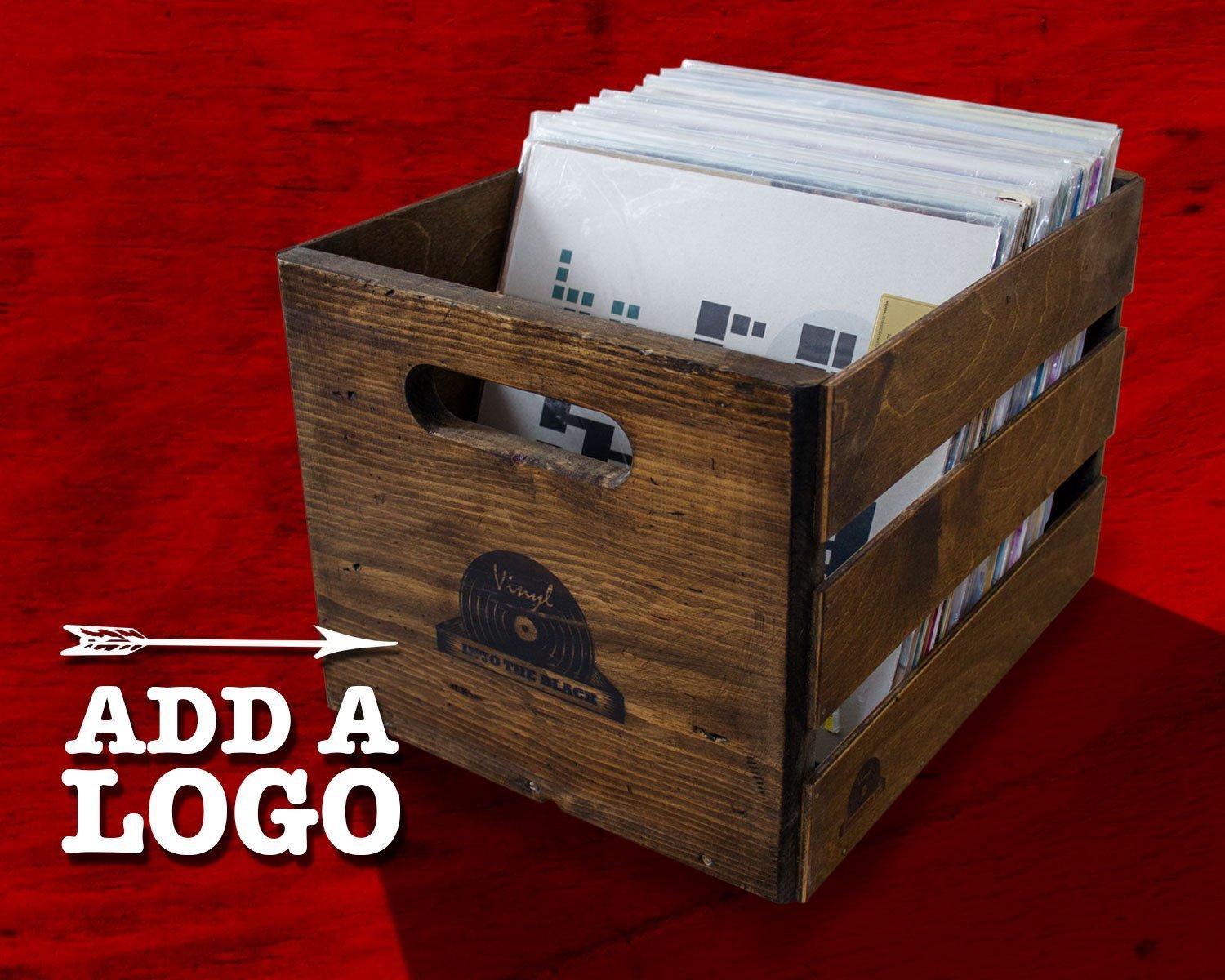 Stackable Vintage Record Crate Holds 100LPs