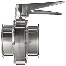 Dixon B5101E400CC-C Stainless Steel 316L Butterfly Valve with Trigger Handle and EPDM Seal, 4" Tube OD