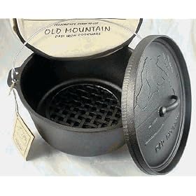 Old Mountain Cast Iron Preseasoned 8qt Dutch Oven with Feet