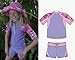 Tuga Girls Two-Piece Short Sleeve Swimsuit Set 2-14Years, UPF 50+ Sun Protection