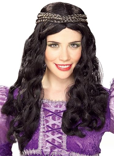 Renaissance Girl Black Wig Women's Adult Costume Accessory