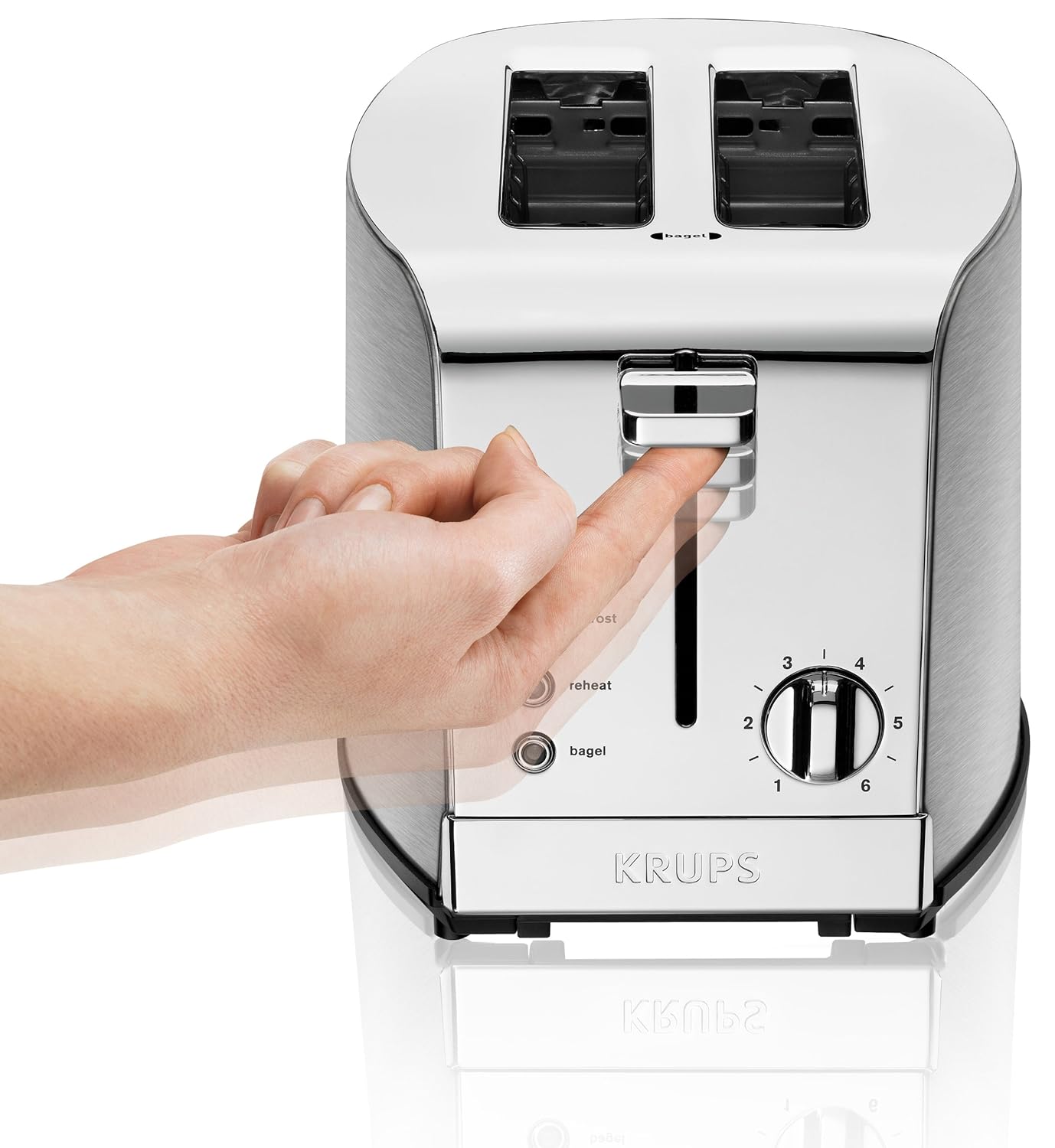 KRUPS KH732D Breakfast Set 2Slice Toaster with Brushed and Chrome