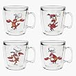 Chef Lobsters 12 oz Insulated Coffee Mug Set, Clear (4 designs)