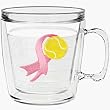 Pink Ribbon (Tennis) 12 oz Insulated Coffee Mug, Clear