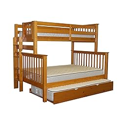solid twin over full bunk beds with trundle