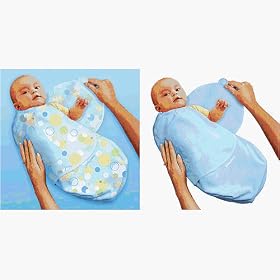 Summer Infant 10150 SwaddleMe Set Of 2 Microfleece Swaddling Blankets - Small - Blue Bubbly And Blue