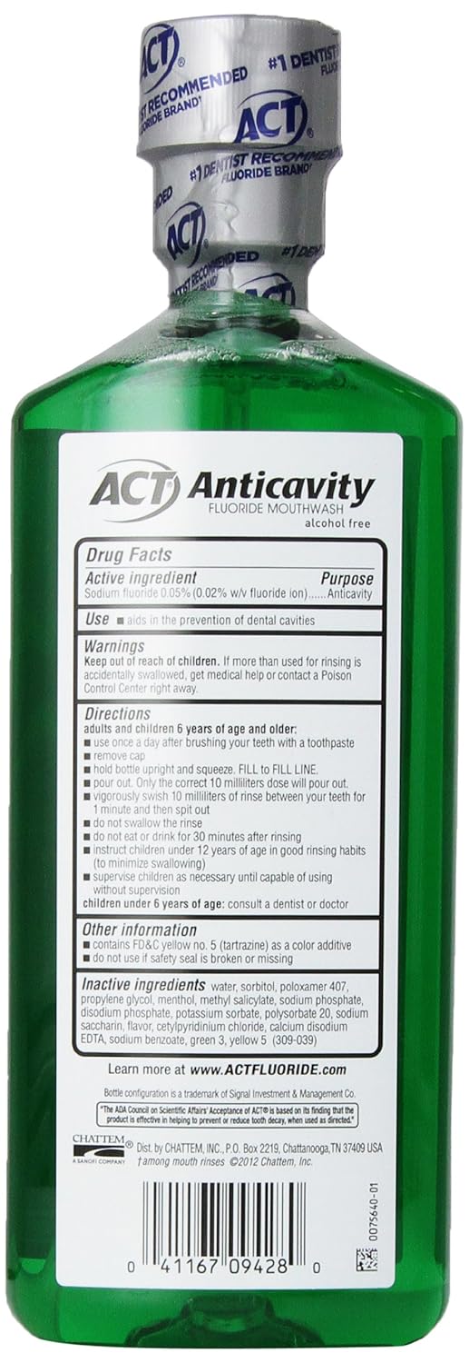 Amazon.com : ACT Anticavity Fluoride Rinse, Cinnamon, Alcohol Free ...
