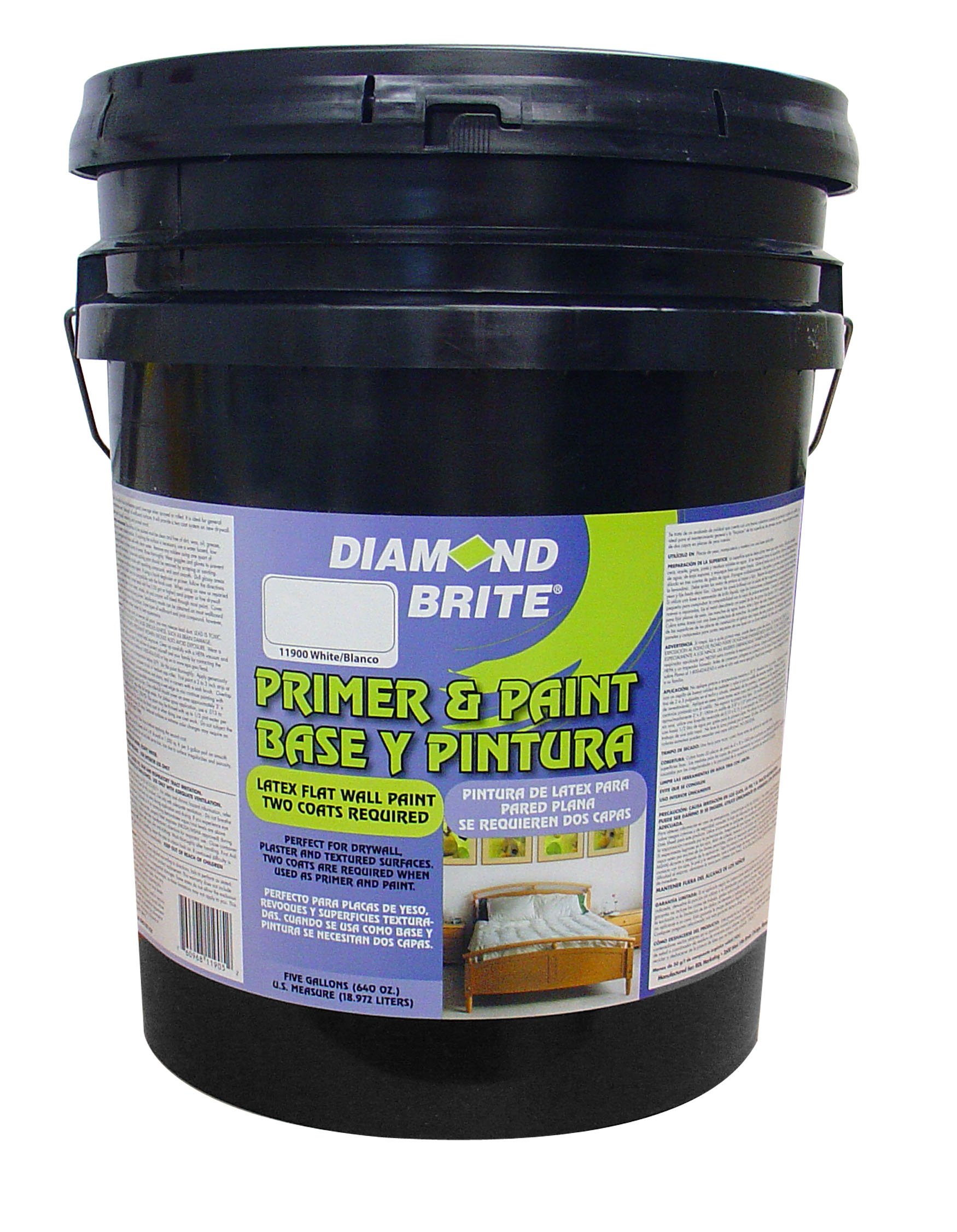 Diamond Brite Paint 119005 Flat Paint and Primer in One 5Gallon White
