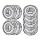 VXB 608 ZZ Skateboard Bearings, Double Shielded, Silver (Pack of 8)
