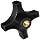 DimcoGray Black Phenolic 4 Prong Knob Female, Thru Hole Brass Insert: 3/8-16" Thread x 5/8" Depth, 3" Diameter x 1-1/4" Height x 7/8" Hub Dia, 5/8" Hub Length (Pack of 10)