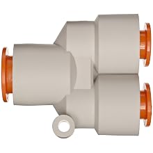 SMC KQ2U PBT One-Touch Tube Fitting, Wye, Tube OD x Tube OD x Tube OD