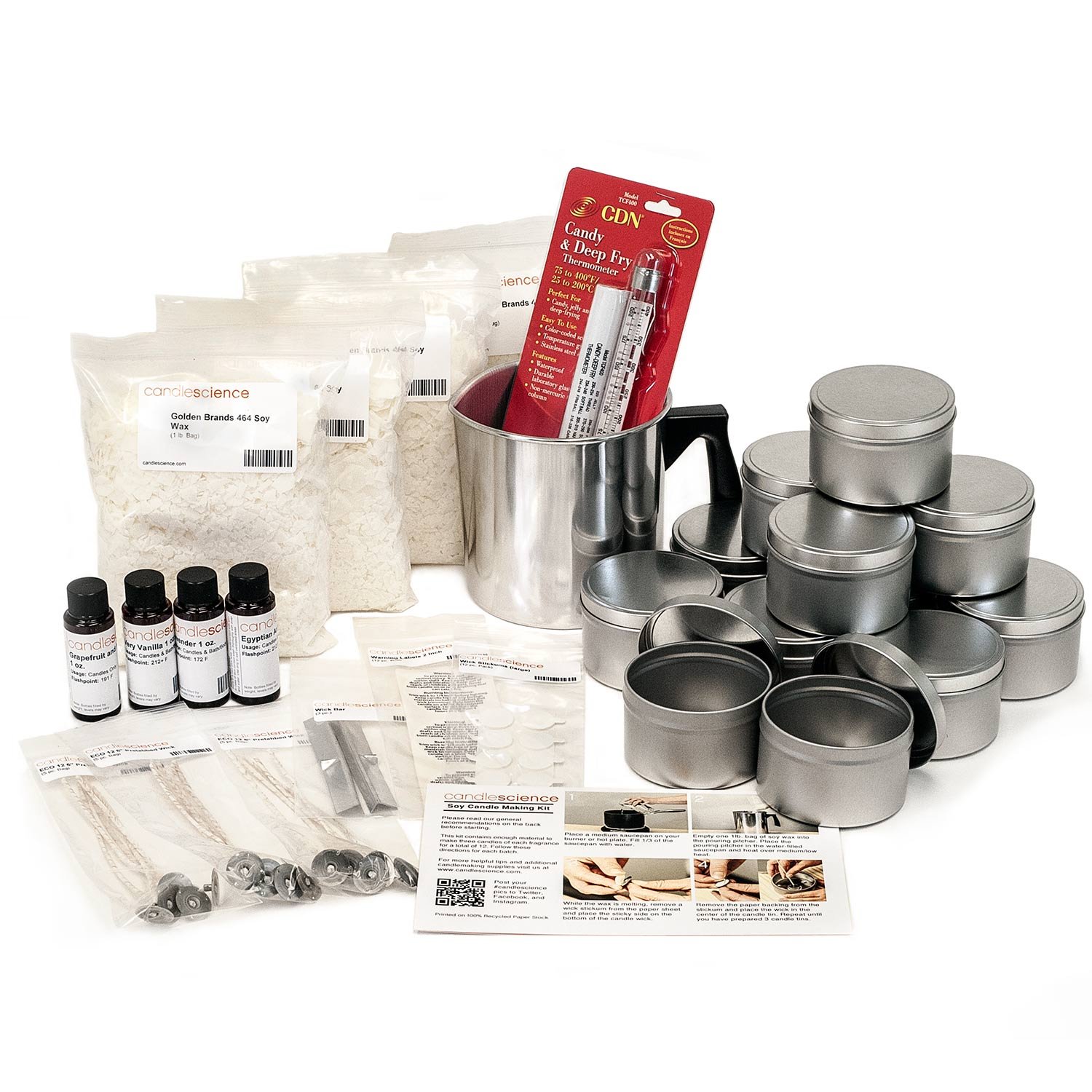 CandleScience Soy Candle Making Kit Includes Fragrance Oils for