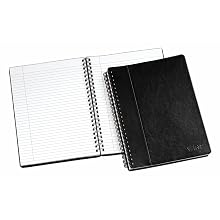 TOPS Black Leatherette Notebook, College Rule, 8.25 x 11.75 Inches, White, 96 Sheets per Pad (25430)