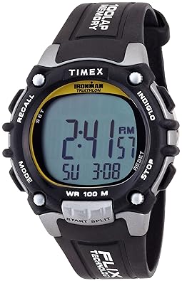 Timex Ironman 100-Lap Flix Digital Watch - Men's (Black/Silver/Yellow)