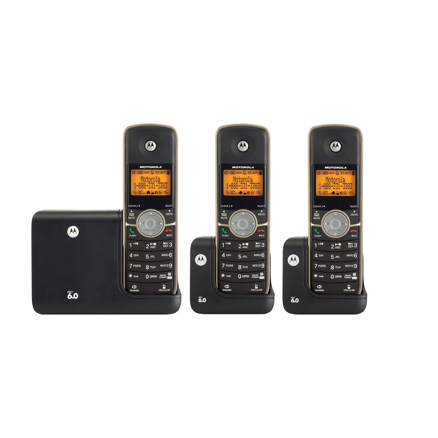 Motorola L513BT DECT 6.0 3-Handset 3-Line Landline Telephone